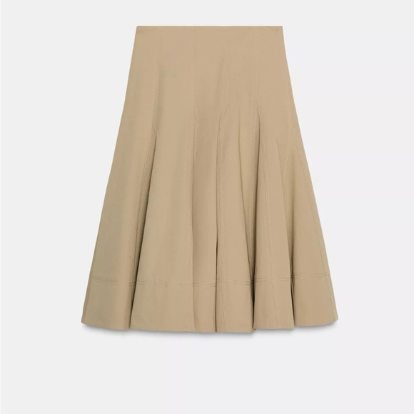 ZARA Tan A-Line TRENCH Skirt - Picture 8 of 9